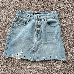 Lulus Button-Up High-Waisted Denim Mini Skirt
